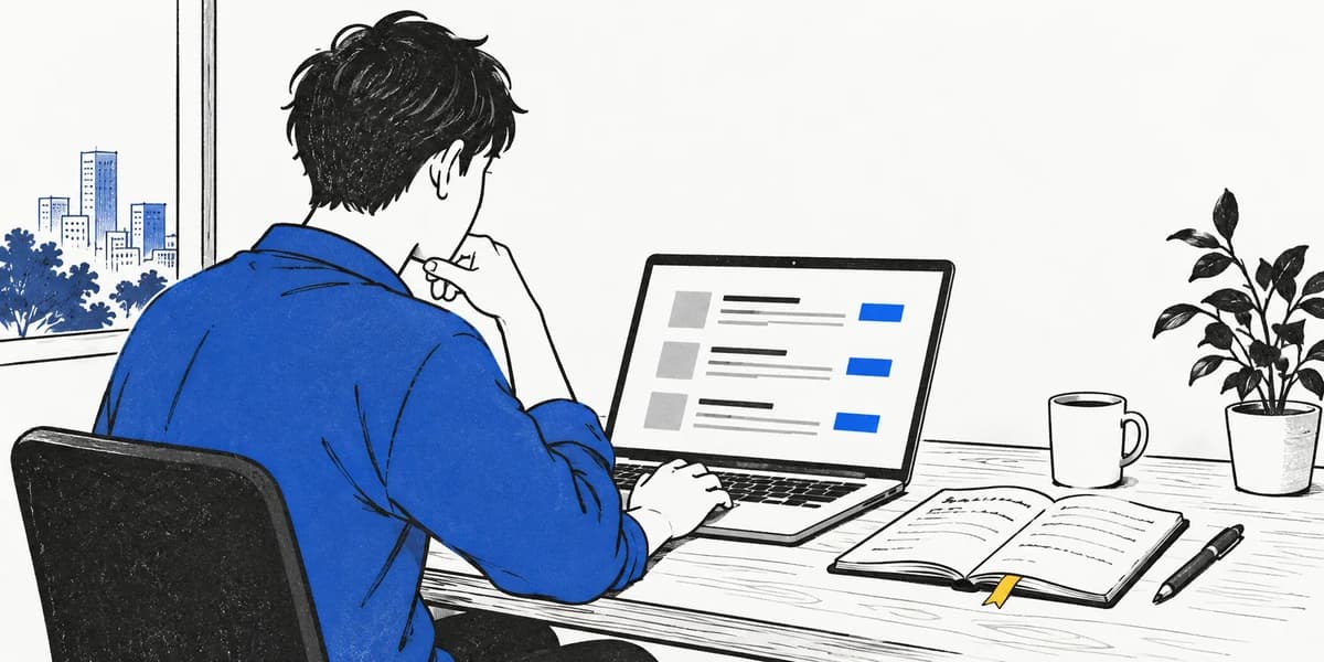 エンジニアが案件を探しキャリアを考えるイメージ